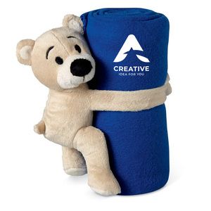 MANTA Cozy Kids Fleece Blanket with Teddy Bear Toy