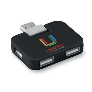 SQUARE Compact 4-Port USB Hub for Efficient Connectivity - GiftRetail MO8930