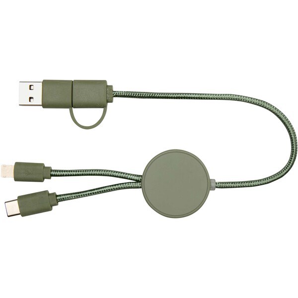 Citala 5 v 1 recyklovaný plastový 30 cm kabel pro synchronizaci dat a 27W rychlé nabíjení - EgotierPro 124427