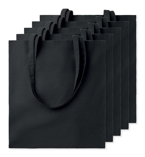 Pack of 5 GiftRetail MO9268 - COTTONEL COLOUR Eco-Friendly 140gsm Cotton Shopping Tote Bag