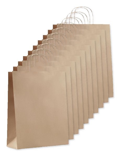Balení 10 ks GiftRetail MO6174 - PAPER TONE L Velká dárková taška