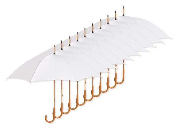 Pack of 100 GiftRetail KC5132 - CALA Elegant Wooden Handle Windproof Umbrella