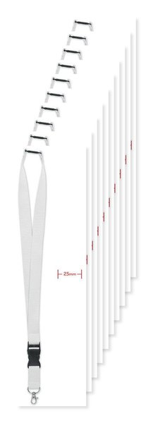 Balení 100 ks GiftRetail MO9661 - WIDE LANY 25mm klíčenka s karabinkou
