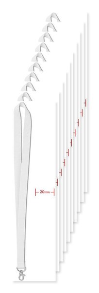 Balení 100 ks GiftRetail MO9058 - SIMPLE LANY Praktický Lanyard s Kovovým Háčkem 20 mm