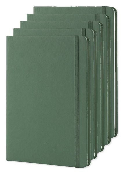 Pack of 5 Goya 30083 - A5 PU Cover Notebook with Elastic Band LUXE