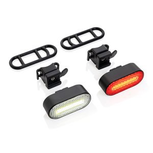 XD Collection P513.84 - Lumino RCS recycled plastic USB re-chargeable bike light set