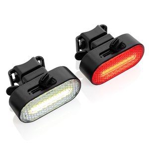 XD Collection P513.84 - Lumino RCS recycled plastic USB re-chargeable bike light set