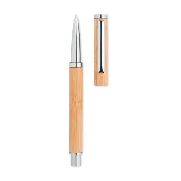 CAIRO Eco-Friendly Bamboo Gel Pen with Stainless Steel - GiftRetail MO6558
