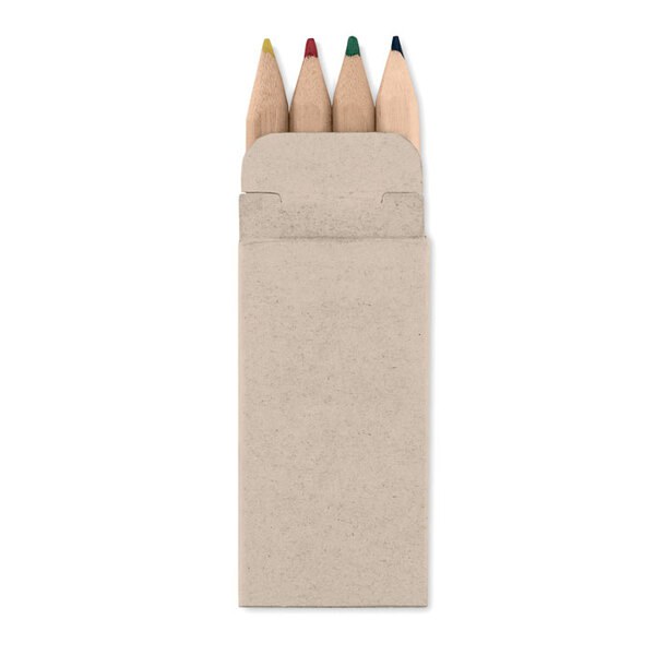 PETIT ABIGAIL Compact Set of 4 Mini Colored Pencils in Box - GiftRetail MO8924
