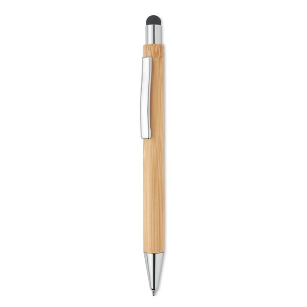 BAYBA Eco-Friendly Bamboo Stylus Pen with Blue Ink - GiftRetail MO9945