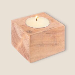 Goya 52551 - Acacia Wood Candle Holder with Candle SAMAY