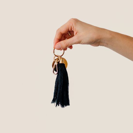 Goya 53026 - Kovový klíčenka s karabinou a bavlněným chomáčem POM-POM