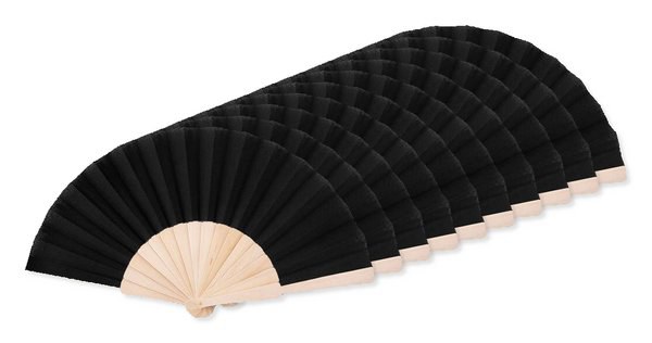 Pack of 100 GiftRetail MO9532 - FANNY WOOD Elegant Wooden Hand Fan with Polyester Fabric