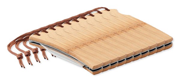Pack of 100 GiftRetail MO6623 - MANSAN Eco-Friendly Bamboo Handle Foldable Knife