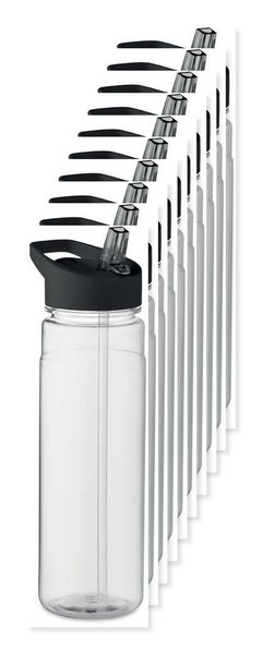 Pack of 100 GiftRetail MO6467 - ALABAMA RPET Eco-Friendly 650ml RPET Bottle with Flip Lid and Straw