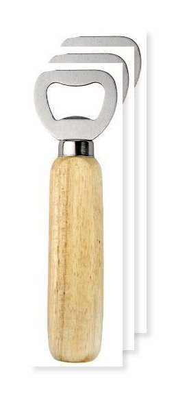 Pack of 30 Goya 38042 - Stainless Steel Opener with Wooden Handle OAK
