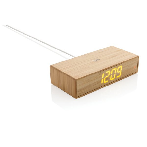 XD Collection P308.23 - Bamboo alarm clock with 5W wireless charger