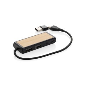 XD Collection P308.56 - USB rozbočovač s duálním vstupem Link z RCS plastu a bambusu